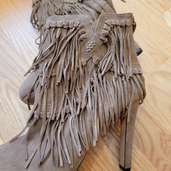 NWT Jean-Michel Cazabat Pepe Suede Fringed Boots - Picture 5 of 16